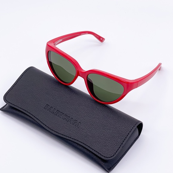 NEW BALENCIAGA BB0149S 004 RED CAT EYE SUNGLASSES - Picture 4 of 12